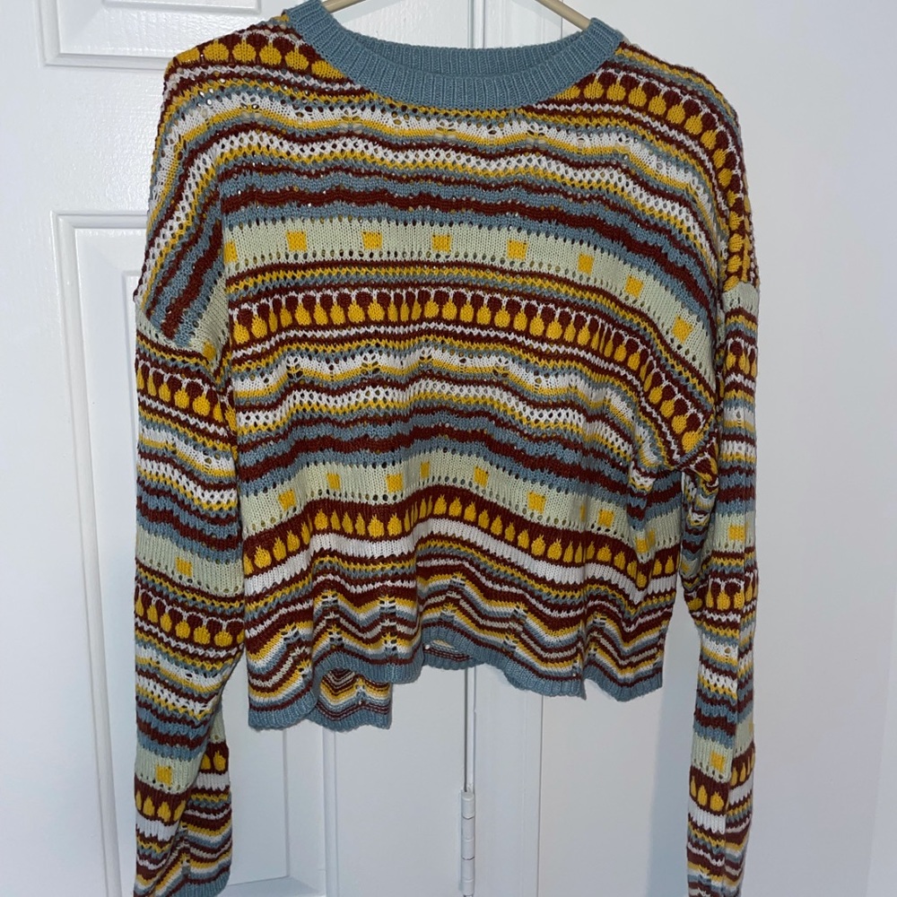 Women's Multicolor Aztec small sweater